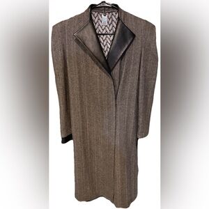 Thomas Wylde Leather and Wool Long Coat sz 6